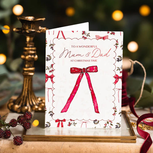 To a Wonderful Mum & Dad at Christmas Time Card