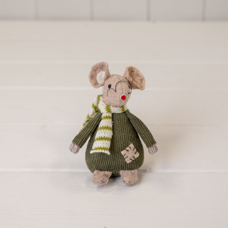 Sitting Fabric Mouse - Green