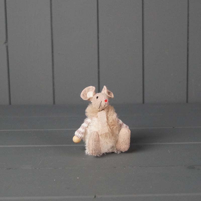 Sitting Fabric Mouse - Beige