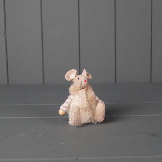 Sitting Fabric Mouse - Beige