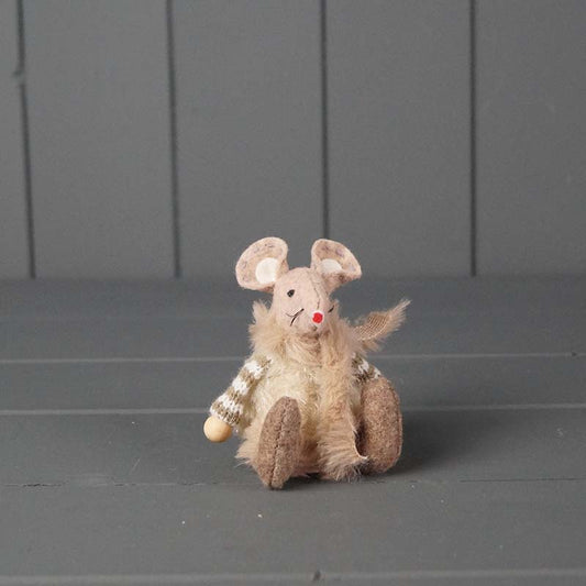 Sitting Fabric Mouse - Beige