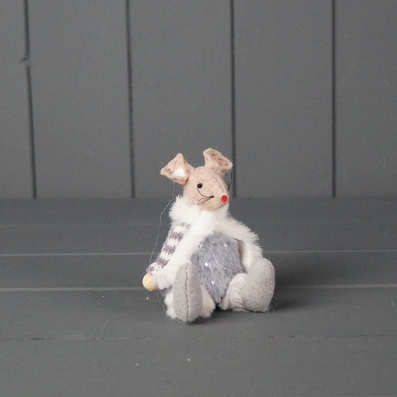 Sitting Fabric Mouse - Grey