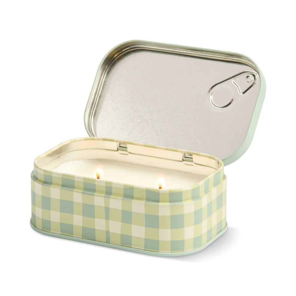 Paddywax Bistro 4.5oz/127g Macaron Printed Tin Candle - Amber & Pistachio