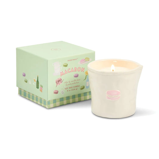Paddywax Bistro 8oz/226g Macaron Ceramic Candle - Amber & Pistachio