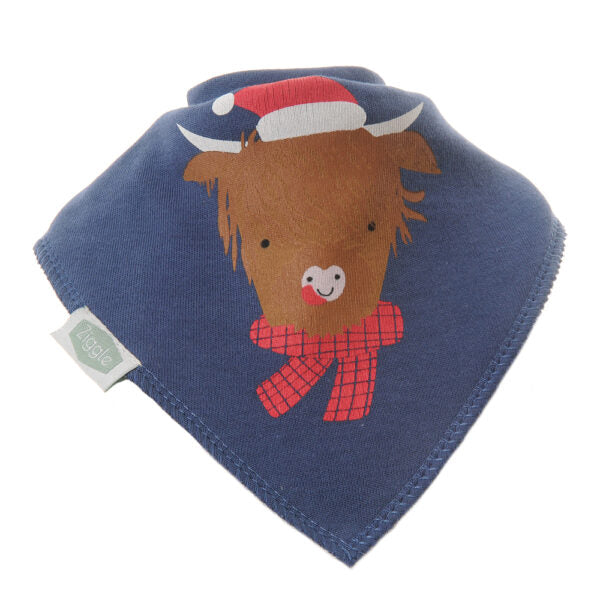 Ziggle Christmas Highland Cow Bib