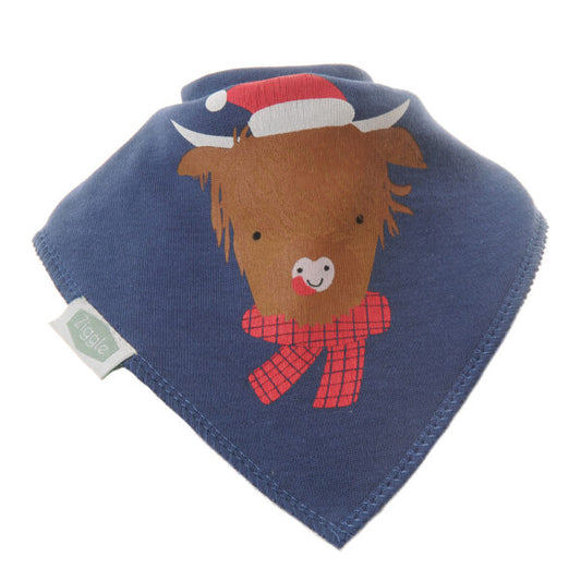 Ziggle Christmas Highland Cow Bib