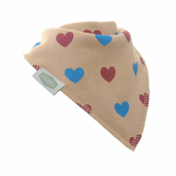 Ziggle Mustard Hearts Dribbler Bib