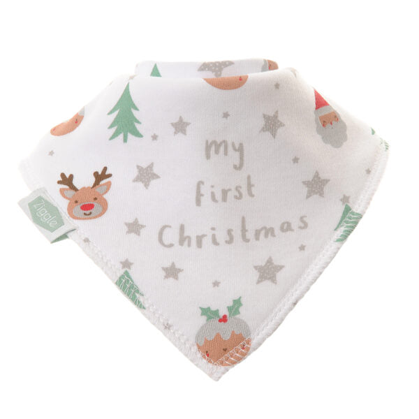 Ziggle 'My First Christmas' White Bib