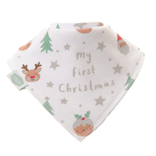 Ziggle 'My First Christmas' White Bib