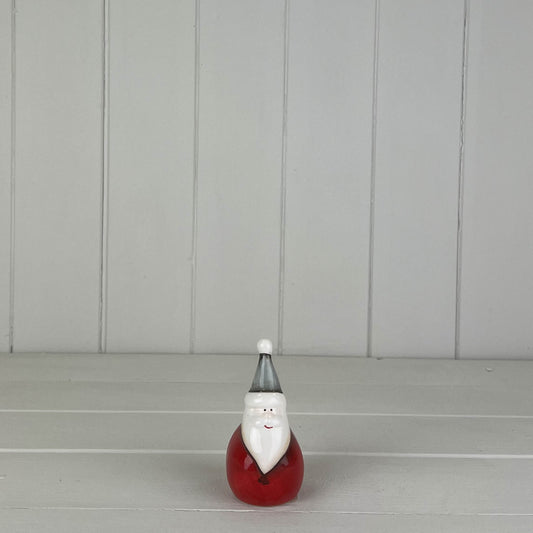 Ceramic Santa with Red Body Grey Hat - Small