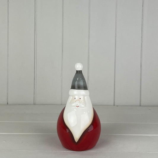 Ceramic Santa with Red Body Grey Hat - Large