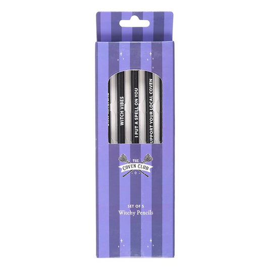 The Coven Club Set of 5 Witchy Pencils