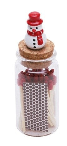 Snowman Top Jar For Matches