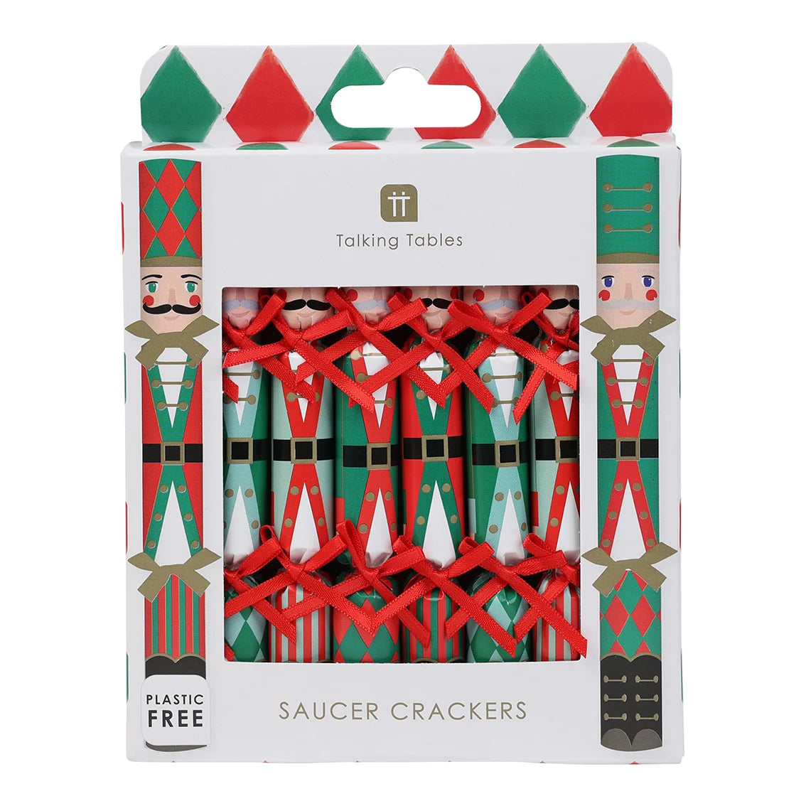 Nutcracker Christmas Saucer Crackers - 8 Pack
