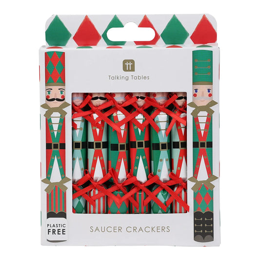 Nutcracker Christmas Saucer Crackers - 8 Pack