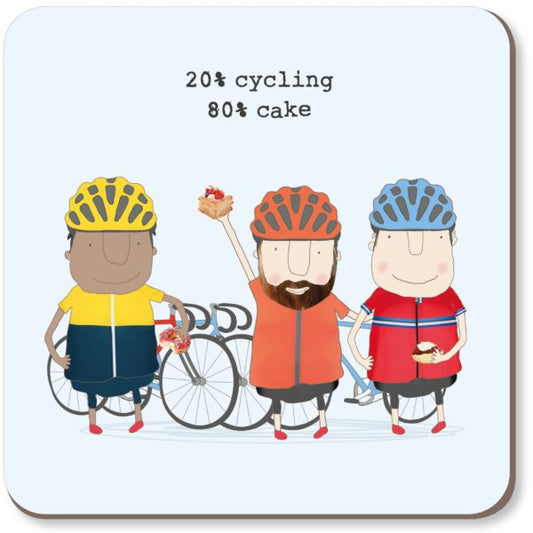 Rose made a thing coaster - Cycling / cake