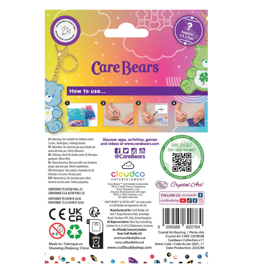 Care Bear Crystal Art Keyring - Blind Bag