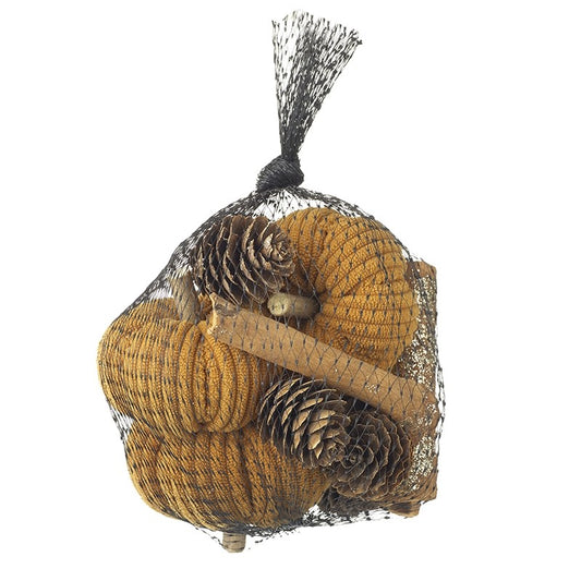 Yellow Pumpkins & Cones Net