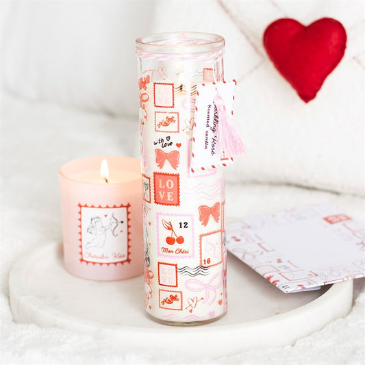 Postage Stamp print candle Sparkling Rose
