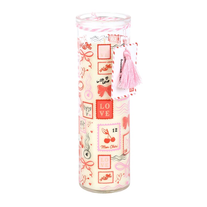 Postage Stamp print candle Sparkling Rose