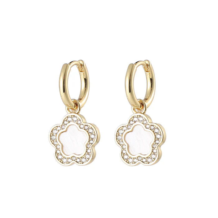 Park Lane gold plated earringswith cubic zirconia stones, pink