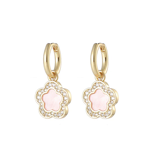 Sale - Park Lane gold plated earringswith cubic zirconia stones, pink