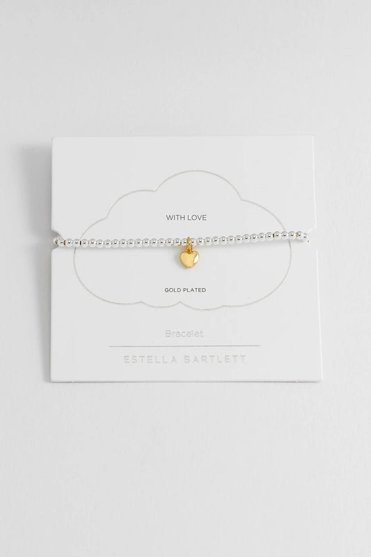 Estella Bartlett - Sienna Beaded Puffy Heart Charm Bracelet