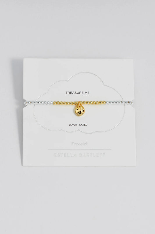 Estella Bartlett - Hammered Charm Beaded Bracelet