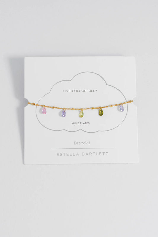 Estella Bartlett - Multi CZ Pear Drop Bracelet