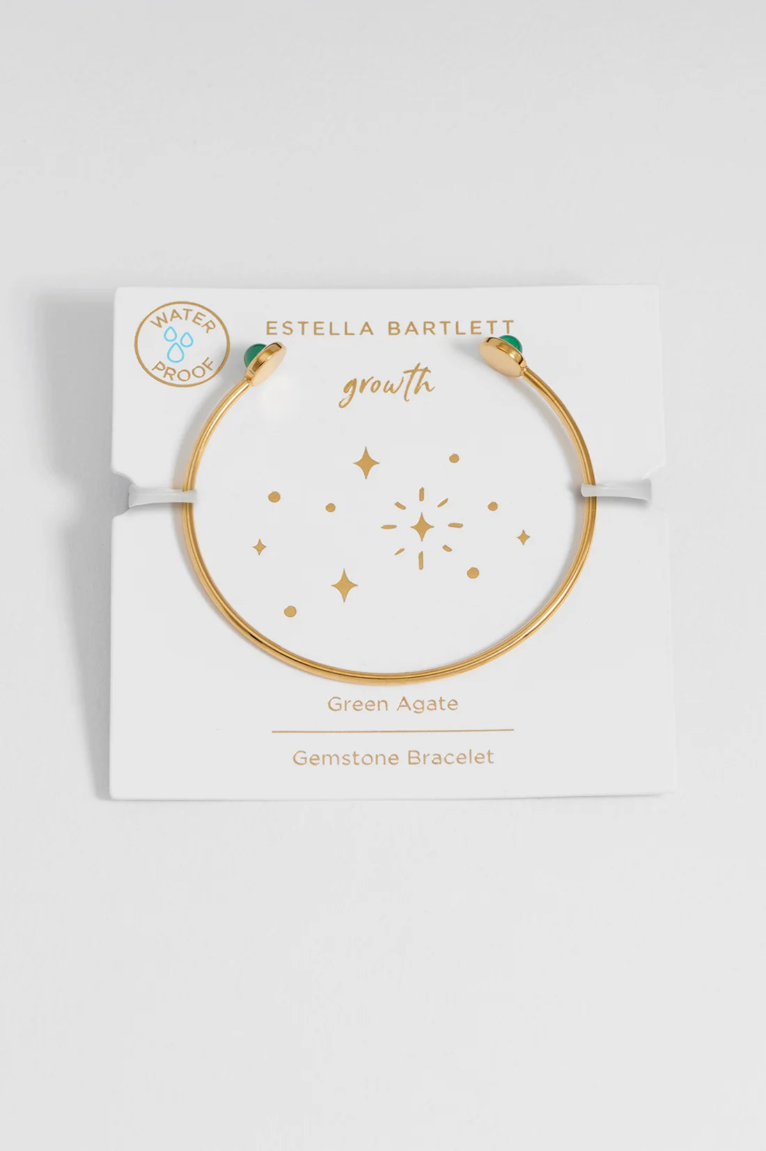Estella Bartlett - Wellness Green Agate Open Bangle