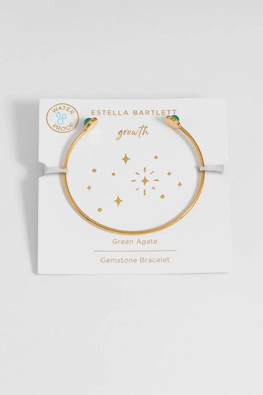 Estella Bartlett - Wellness Green Agate Open Bangle