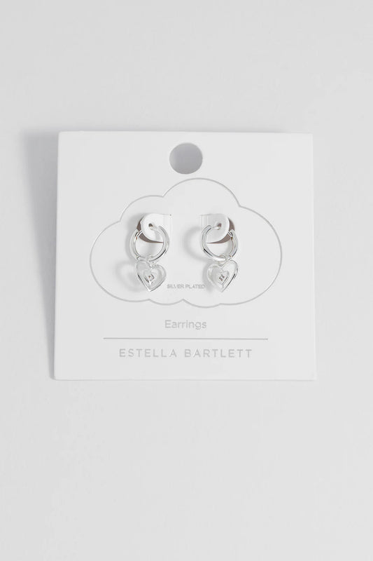 Estella Bartlett - Enveloped CZ Heart Huggie Hoops