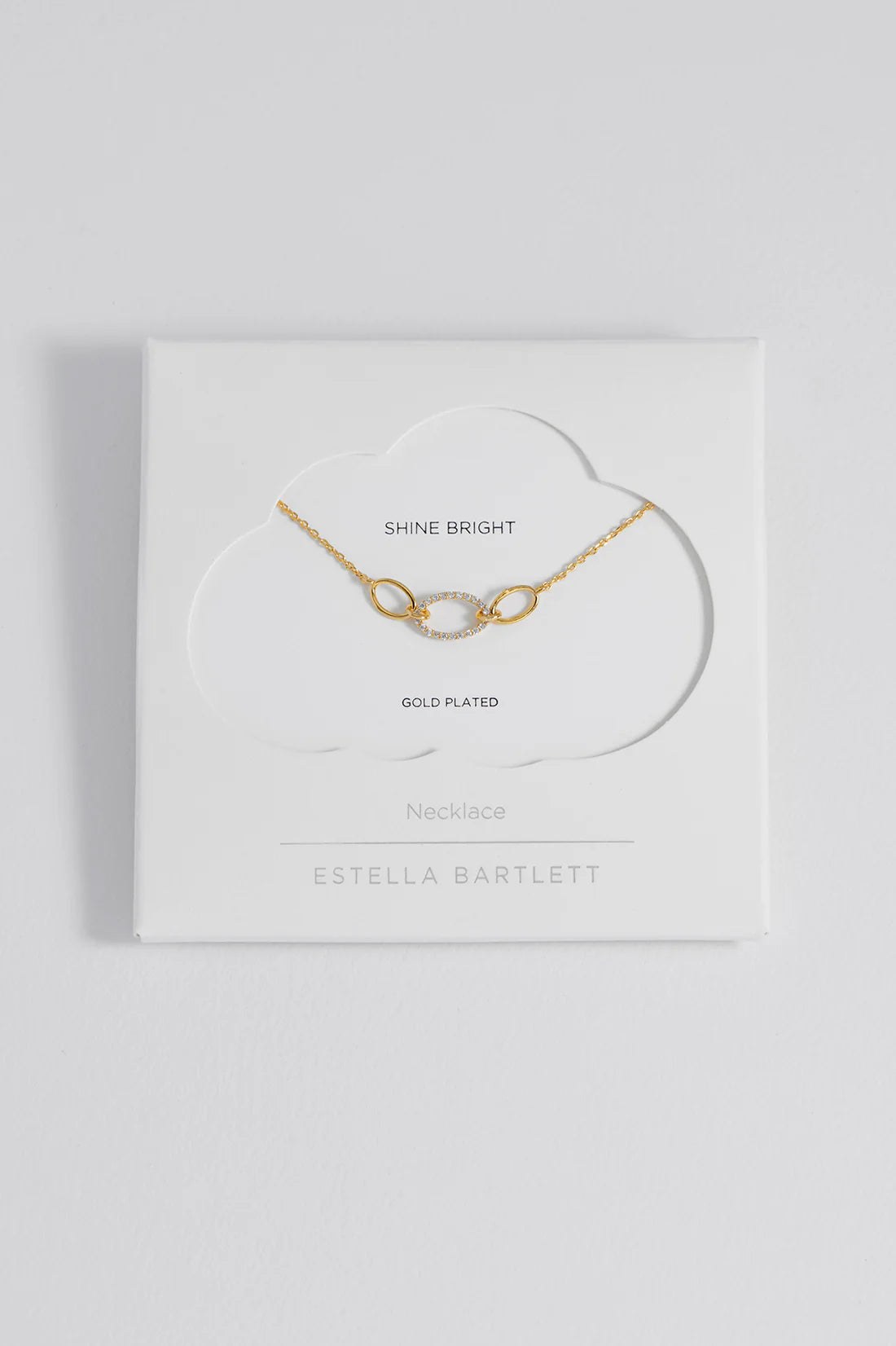 Estella Bartlett - Oval Link CZ Chain Necklace Gold Plated