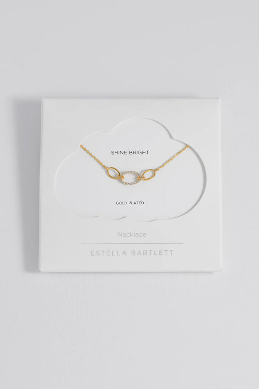 Estella Bartlett - Oval Link CZ Chain Necklace Gold Plated