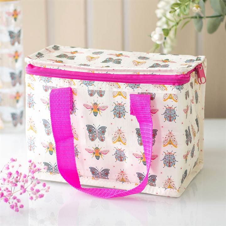 Insulated Lunch Bag - Floral bug print