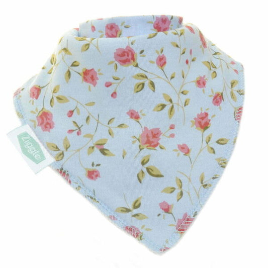 Ziggle Vintage Blue Rose Dribbler Bib