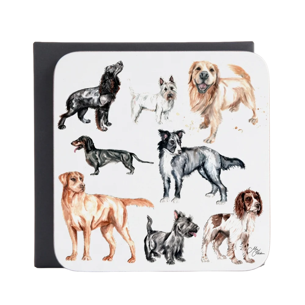 Meg Hawkins - Pooches – Dog Watercolour Coasters, Set of 4