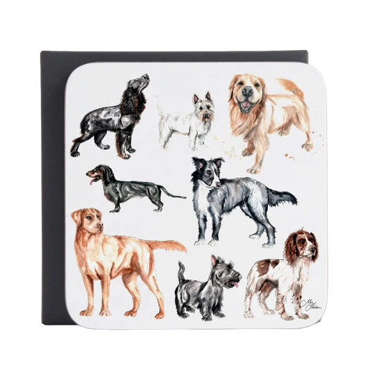 Meg Hawkins - Pooches – Dog Watercolour Coasters, Set of 4