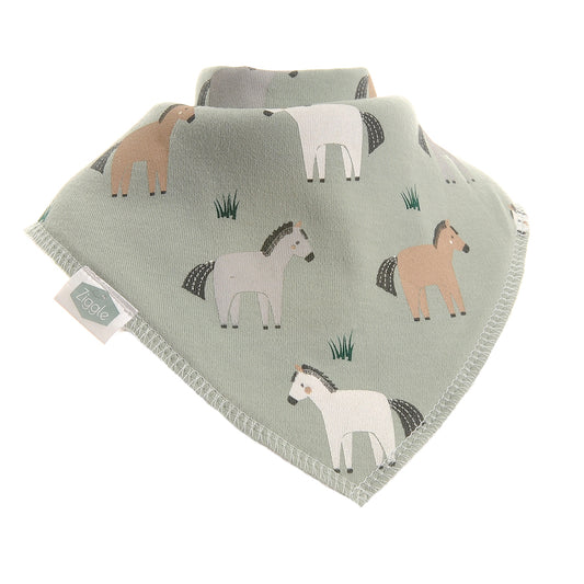 Ziggle Horses Print Bib