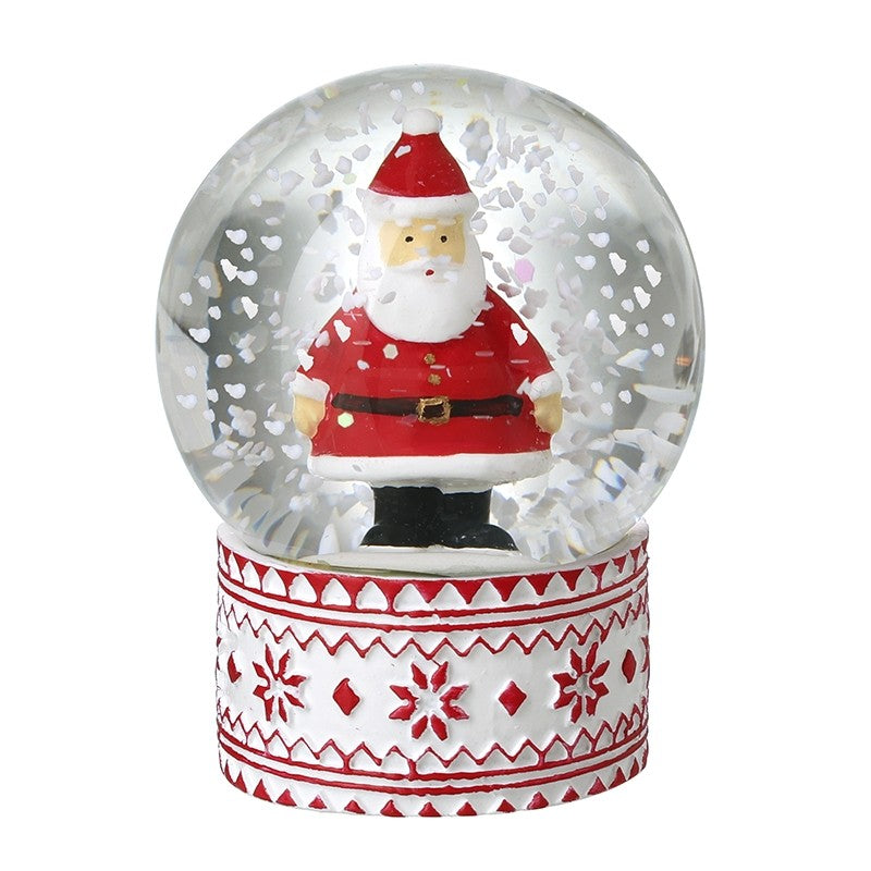 Red & White Base Santa Snowglobe