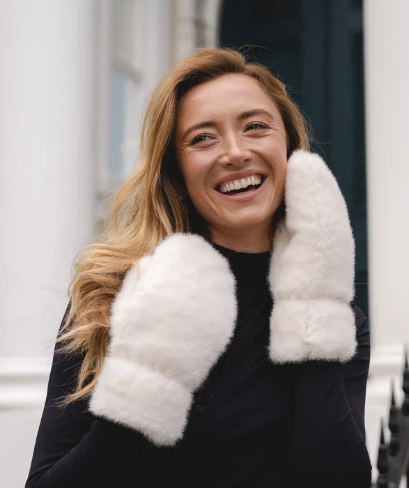 Faux Fur Gloves - Winter White