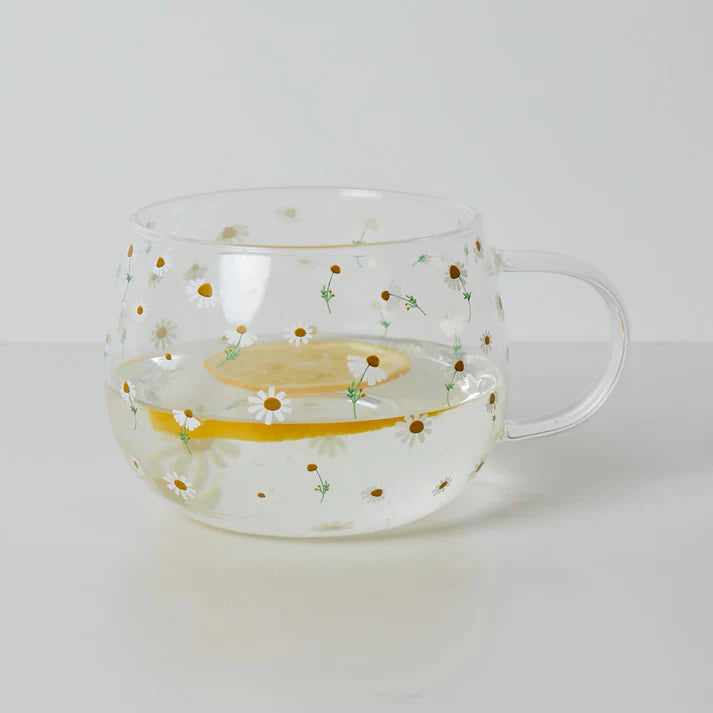 Ditsy Chamonile Glass Mug