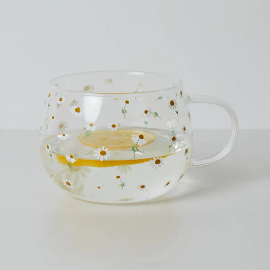 Ditsy Chamonile Glass Mug