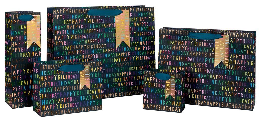 Glick - Navy Happy Birthday Gift Bag
