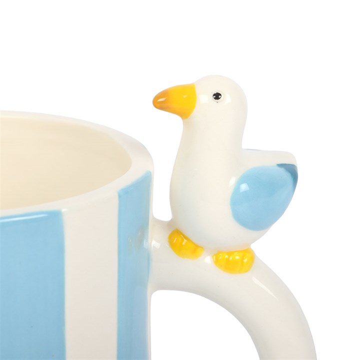 Striped Seagull Ceramic Mug