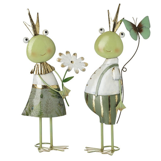 Metal Frogs With Flower & Butterfly (Sold Separately)