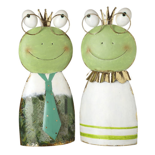 Metal Frog Couple In Glasses (Sold Separately)
