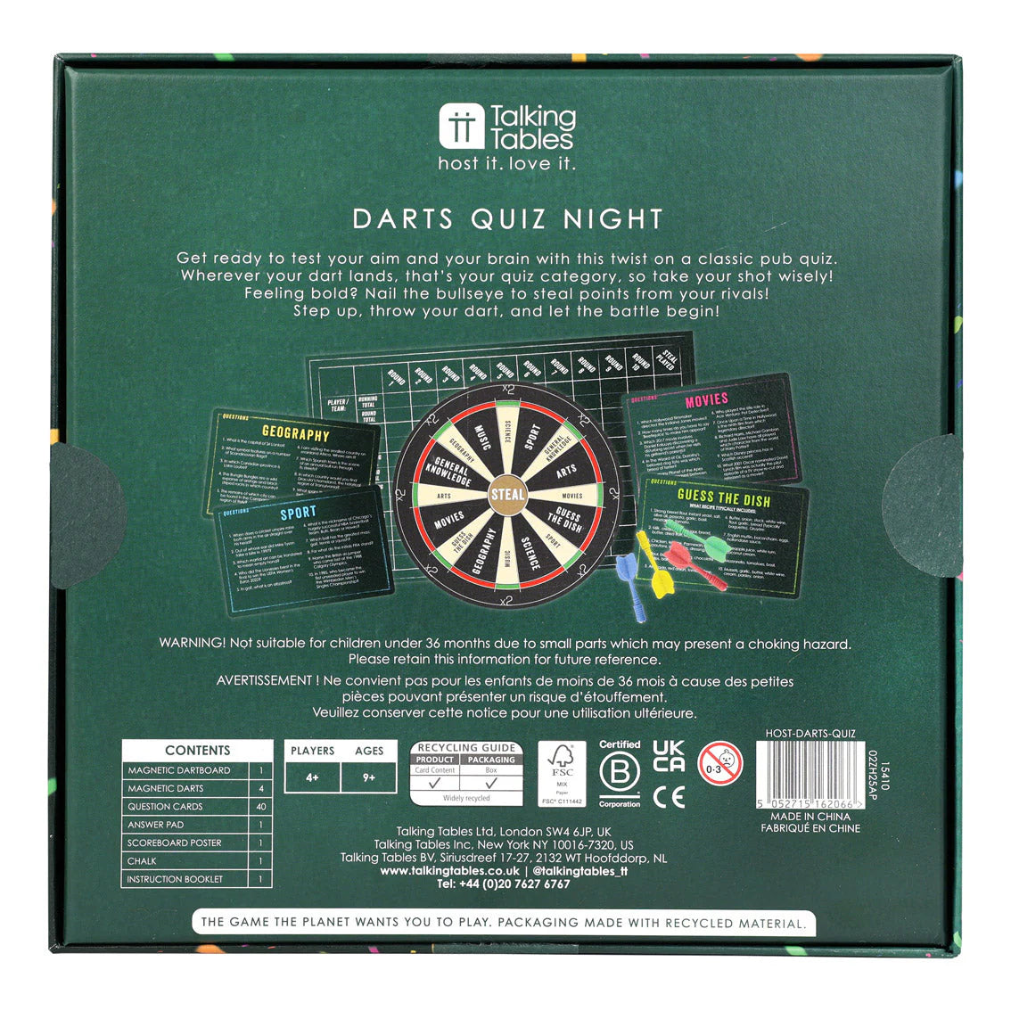 Darts Pub Quiz Game