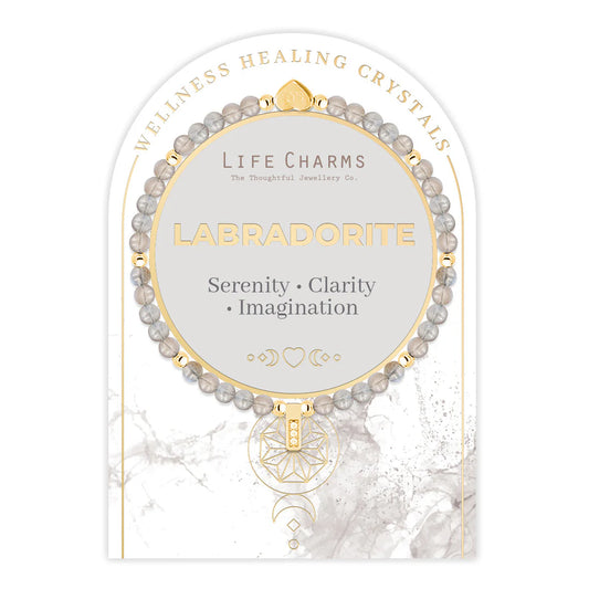 Labradorite & Gold Beads Healing Crystals Bracelet