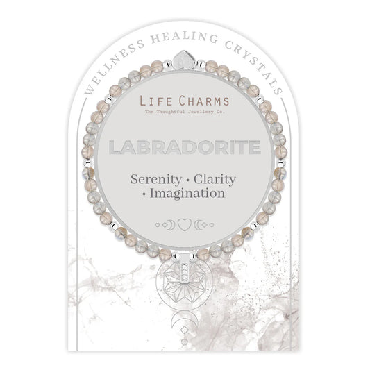 Labradorite & Silver Beads Healing Crystals Bracelet